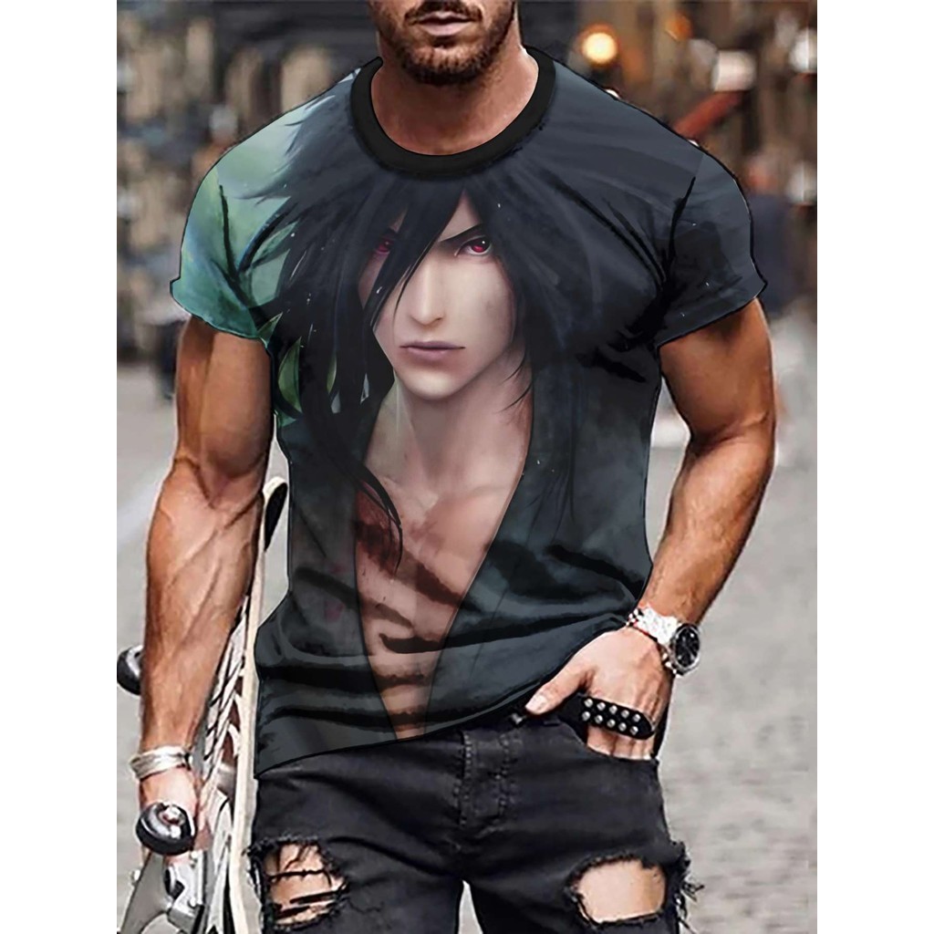 เสื้อยืดแขนสั้นแฟชั่นนารูโตะ เสื้อยืดกีฬาแขนสั้นลําลองคุณภาพสูง
