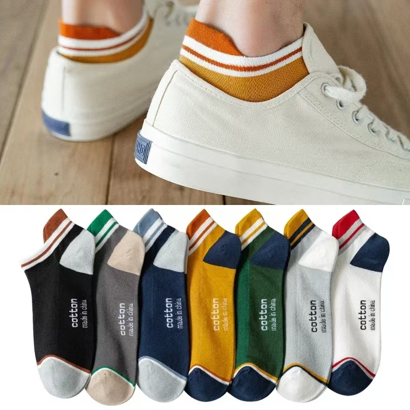 7 คู่ผู้ชายที่มองไม่เห็น Ped ถุงเท้าสบาย Breathable Non-Dropping Heel แฟชั่น Dirt-Resistant T