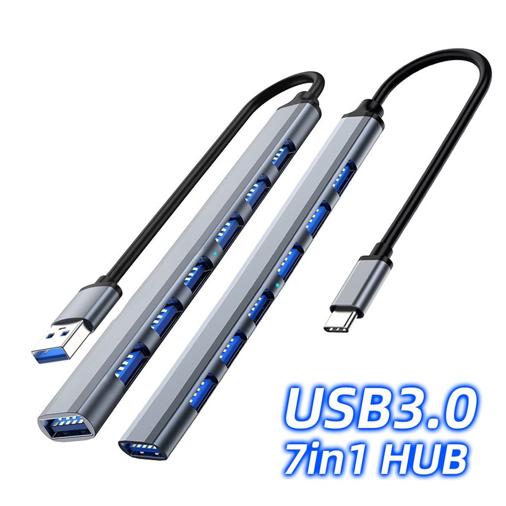 7 in 1 USB C Multi Splitter อะแดปเตอร์ HUB 3.0 ประเภท C 4/7 พอร์ต OTG USB Power Adapter สําหรับ Macbook Pro 13 15 Air Mi Pro PC แล็ปท็อป