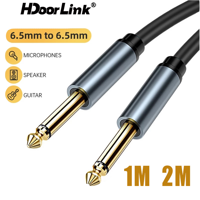 Hdoorlink 6.5 มม.ถึง 6.5 มม.AUX สายสัญญาณเสียงชาย 6.5 มม.HiFi Aux สําหรับสเตอริโอกีตาร์เปียโน Mixer เครื่องขยายเสียงลําโพง 1M 3M