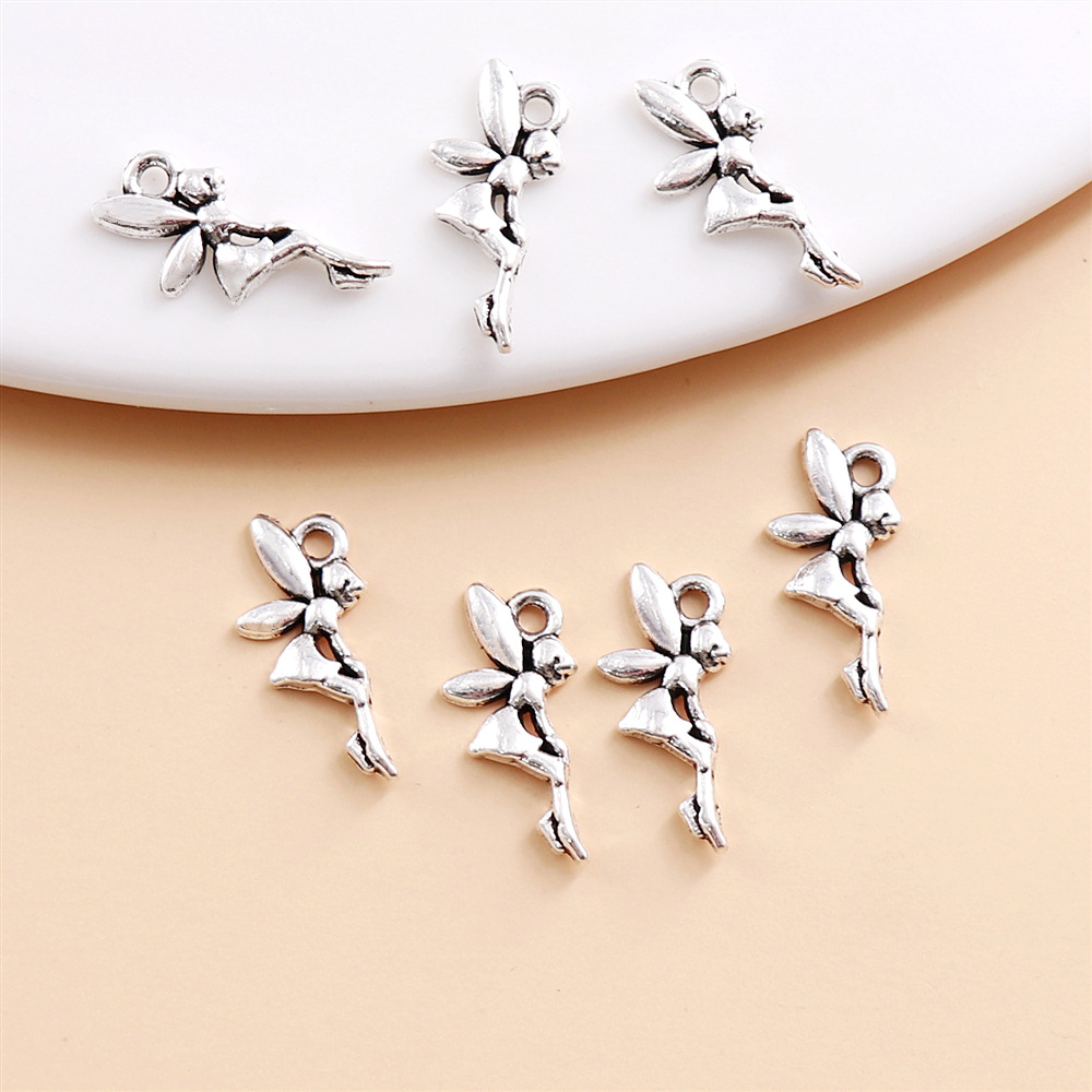 30 ชิ้นชุบเงิน Angel Fairy Charms จี้สําหรับสร้อยข้อมือเครื่องประดับทํา DIY Handmade Craft