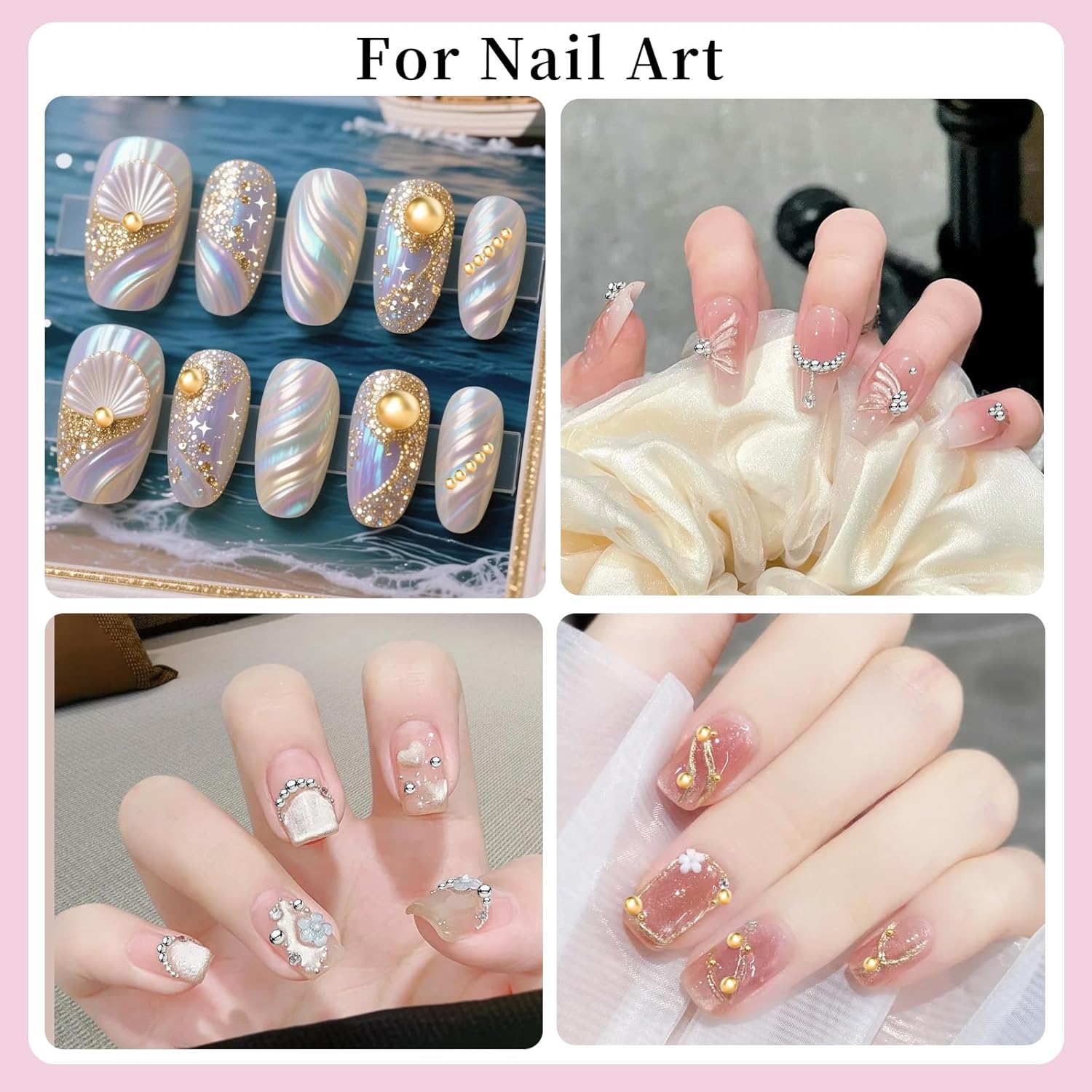 เครื่องประดับเล็บสีเงินและสีทอง, มุกเล็บแบบแบนหลังครึ่งวงกลมขนาด 1.5-5 มม., อุปกรณ์ตกแต่งเรซินน้ำและคริสตัลสำหรับงานฝีมือใบหน้า ผม และเล็บ DIY, 3D มินิบอลโลหะขนาดเล็กสีทองเงินจากสแตนเลส ราคา ถูกที่สุด ดีลบีเคเค แกลเลอรีภาพที่ 3