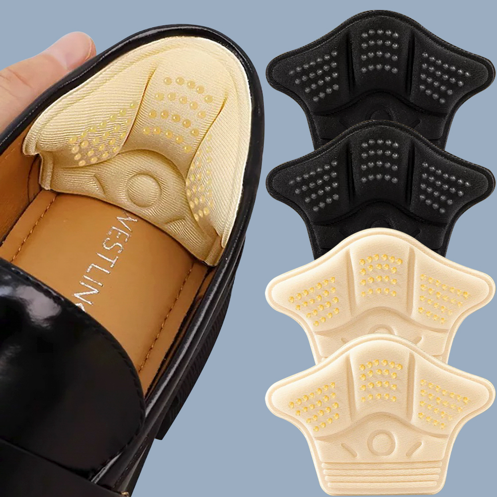 4 ชิ้น Self-Adhesive Heel Pads ฟองน้ําหนารองเท้าแทรก Anti-Slip Heel Grips Protectors สําหรับรองเท้าหลวมรองเท้าผ้าใบ