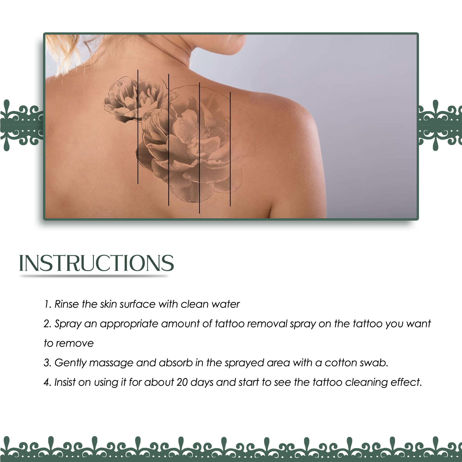 สเปรย์ลบรอยสักถาวรอย่างรวดเร็ว ผลิตภัณฑ์ดูแลผิวขจัดสีเมคอัพโดยไม่เจ็บปวด - รูปที่ 7