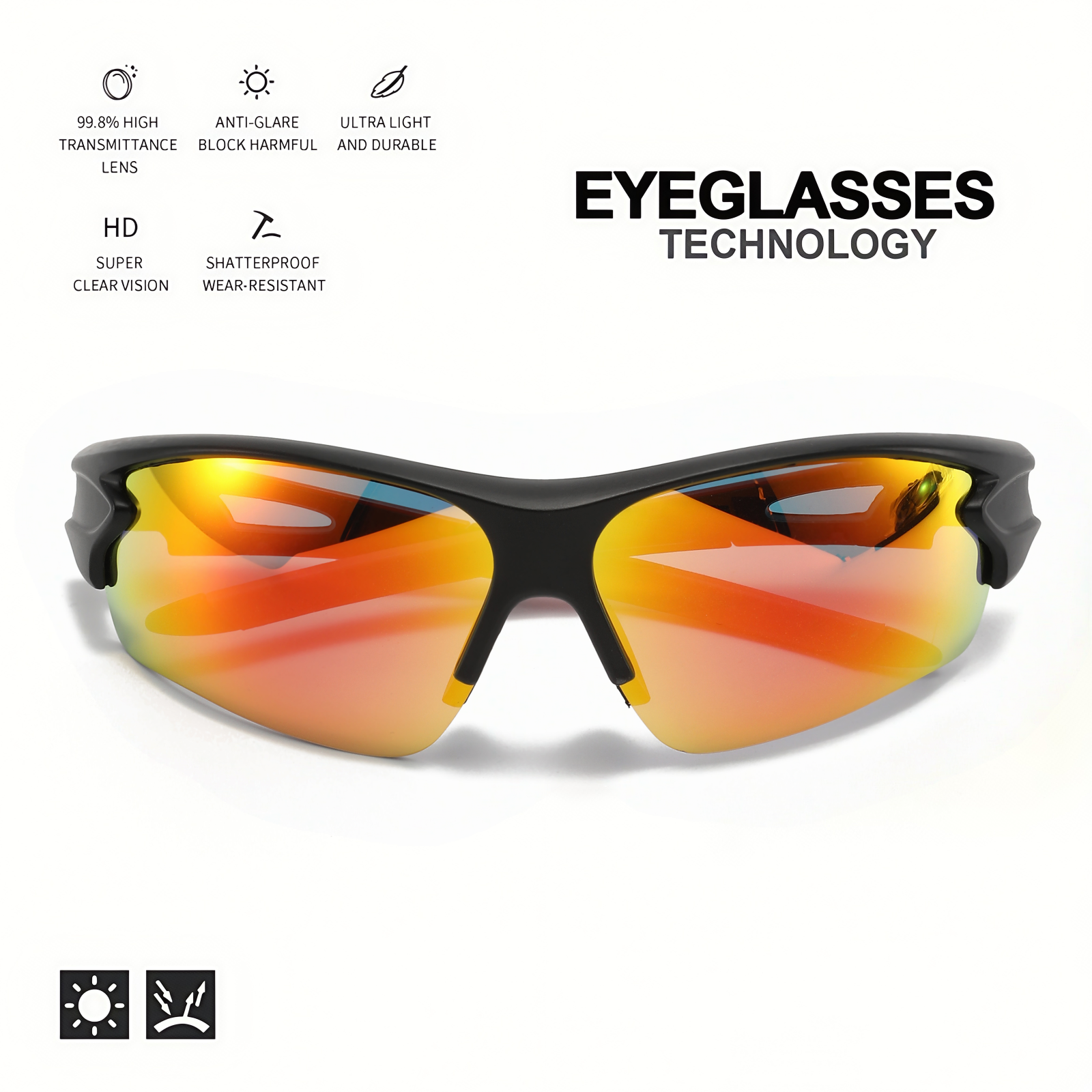 แว่นตากันแดดกีฬาแบบไม่มีขอบรุ่น Featherlight Semi-Rim เลนส์ปริซึม UV400 สำหรับวิ่ง ปั่นจักรยาน และการเดินทางระดับโลก สวมใส่ได้ทุกเพศทุกวัย พร้อมป้องกัน Chroma Armor ตลอดทั้งวัน