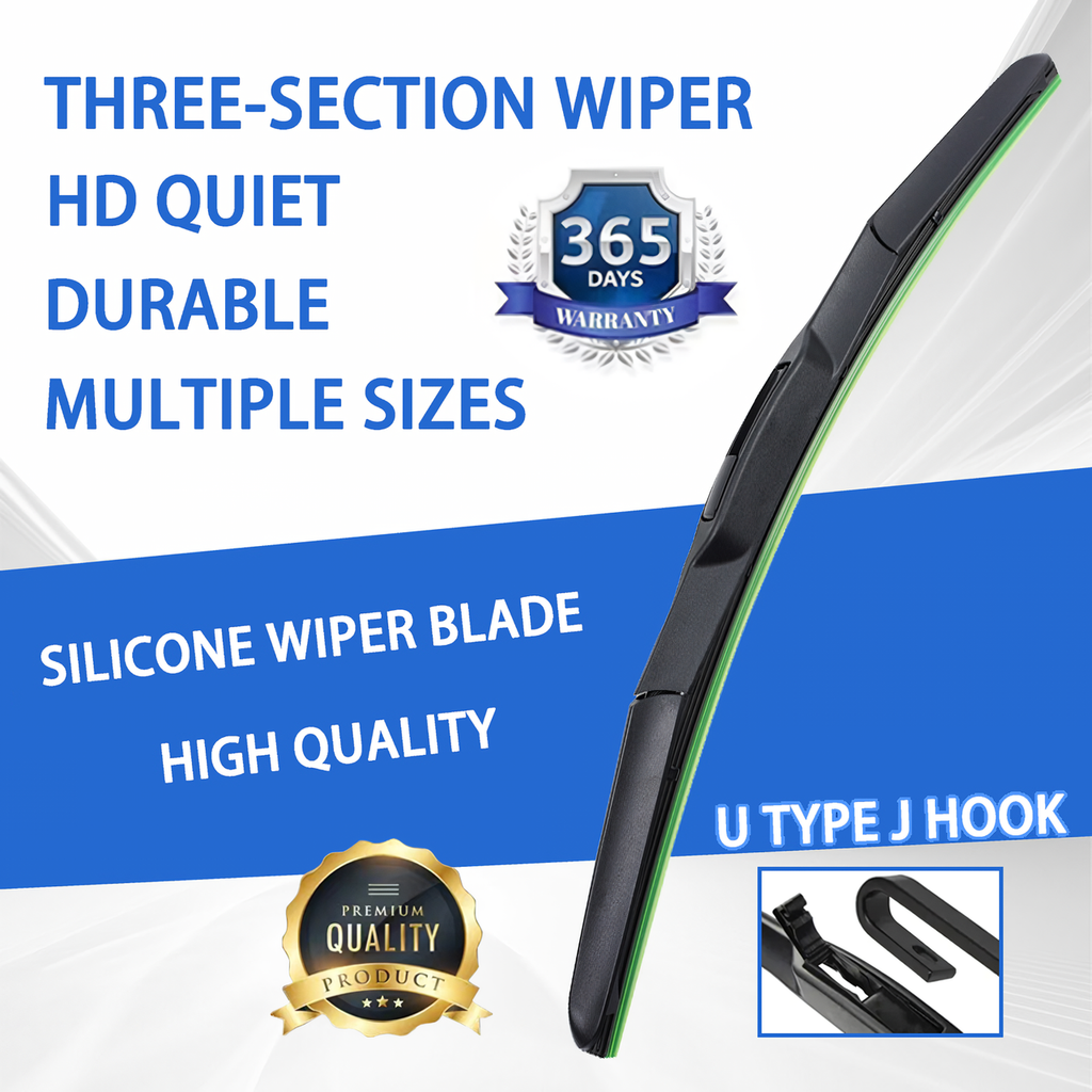 ใบปัดน้ําฝนรถยนต์ Universal U ประเภท J Hook 14"16"17"18"19"20"21"22"Windscreen Windshield ซิลิกาเจล Hybrid Auto Wipers