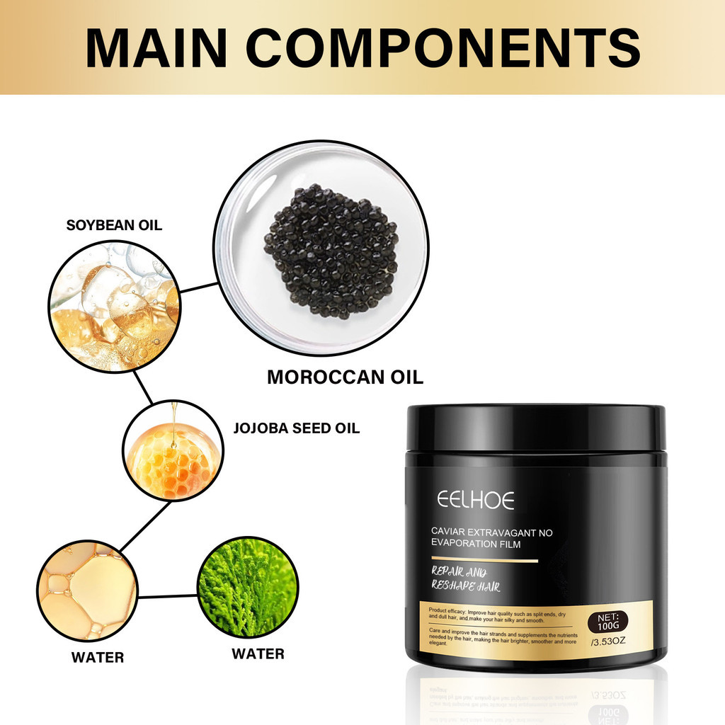 Eelhoe Caviar Luxurious Hair Mask Deep Smoothing Hair Smoothing Conditioner 100g