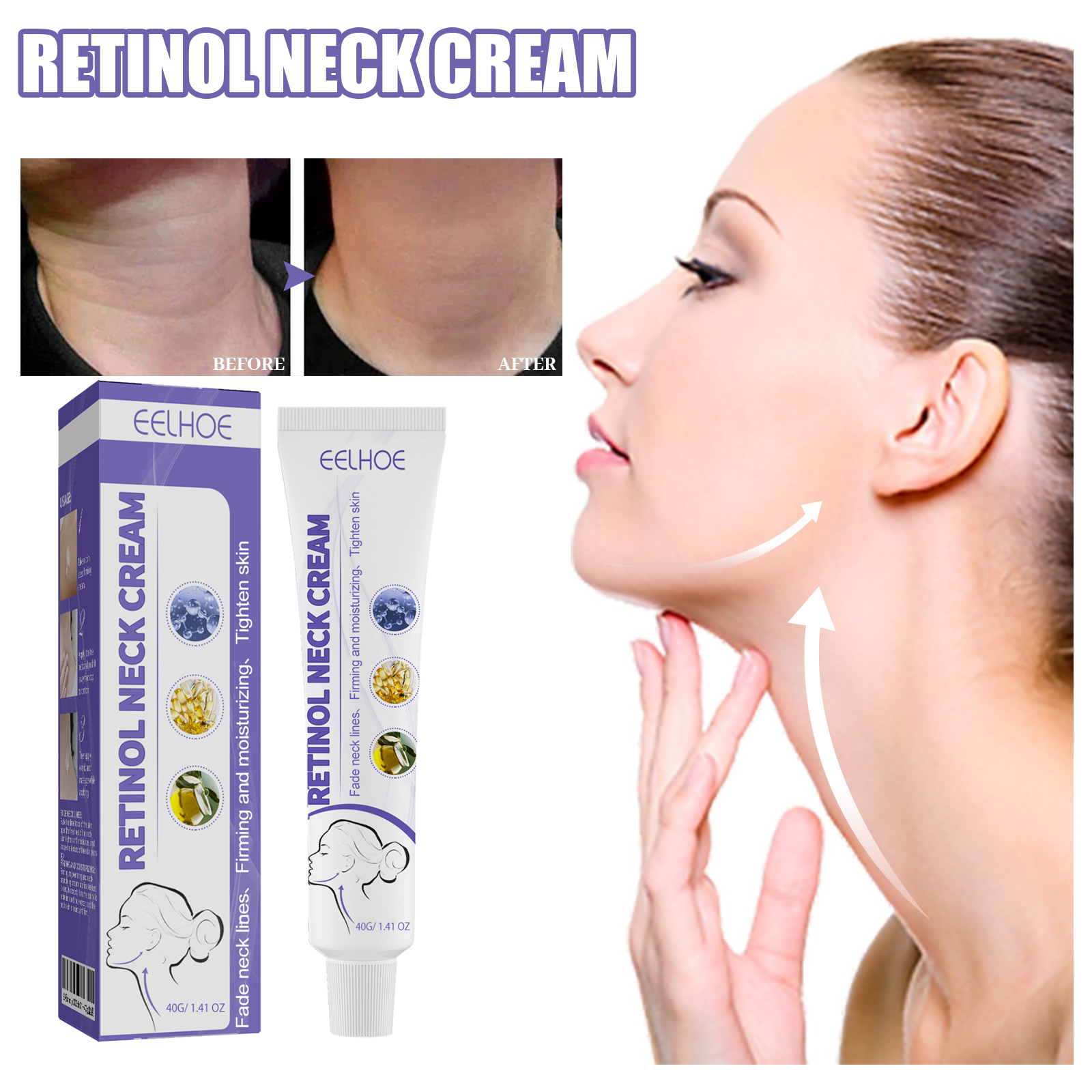 Neck Firming & Anti-Aging Cream 40G | Jawline Sculpting, ลดคางคู่ & Corrector เส้นคอ