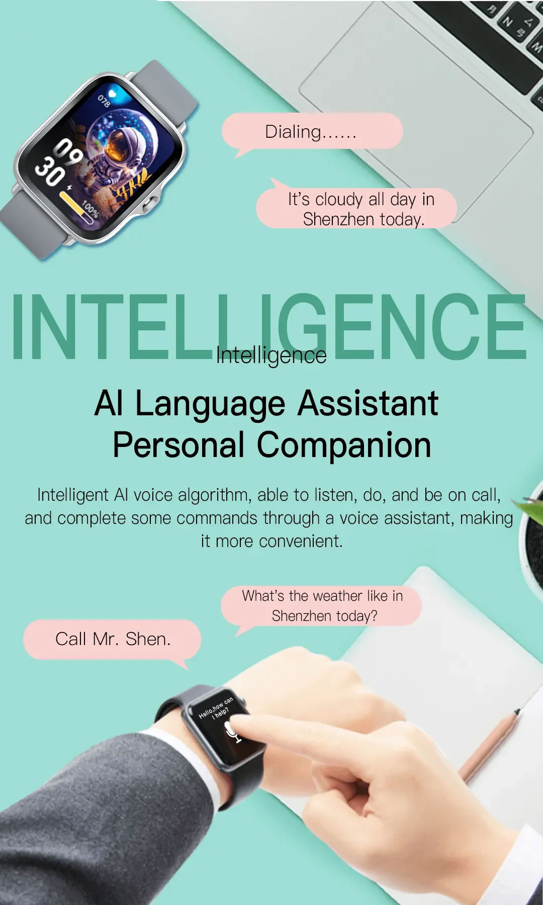 นาฬิกาอัจฉริยะ Xiaomi รุ่นใหม่ หน้าจออินฟินิตขนาด 2.01 นิ้ว โทรบลูทูธ ตรวจวัดออกซิเจนในเลือด/ความดัน นาฬิกาสำหรับผู้หญิงและผู้ชาย - รูปที่ 5