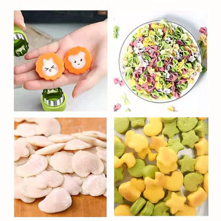 9ชิ้นเครื่องตัดผักรูปร่างสแตนเลสทนทาน ทําเอง ผลไม้บิสกิตแสตมป์ตัดเค้กอาหารแม่พิมพ์ครัวเครื่องมือ