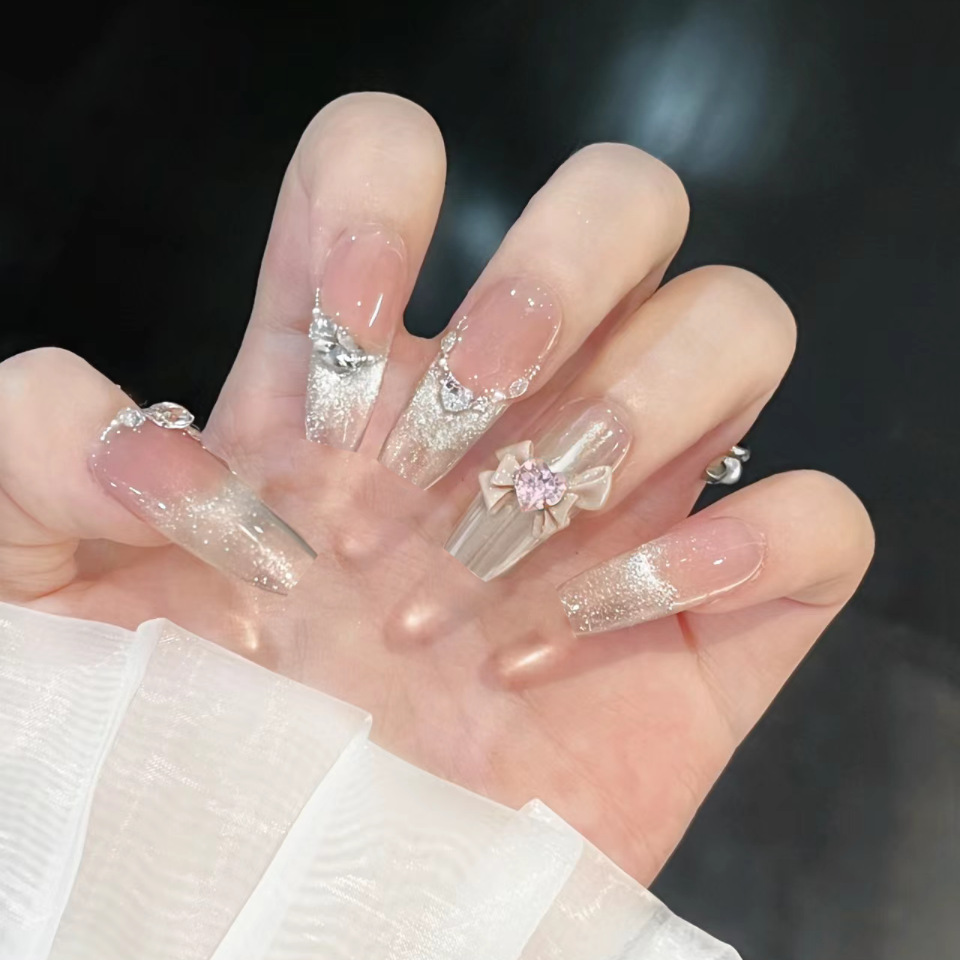 10 ชิ้นส่องไฟเล็บที่ทําด้วยมือน้ําแข็งใสแสงจันทร์แมวแว่นตาแป้งไล่โทนสีเล็บแต่งเล็บ