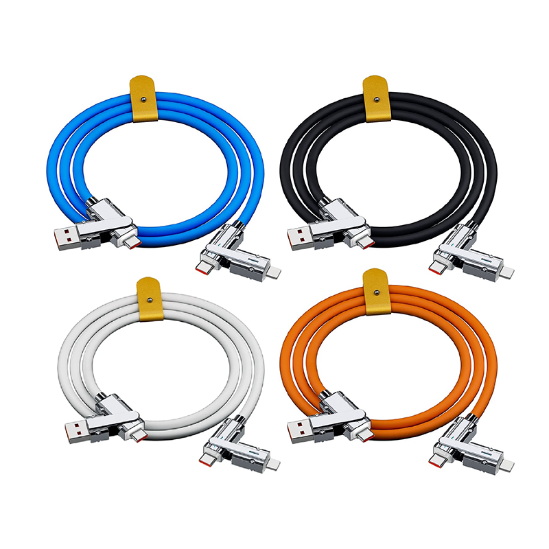 4 in 1 สายเคเบิลข้อมูลชาร์จเร็ว 240W USB Type C สําหรับแท็บเล็ต แล็ปท็อป มีให้เลือกหลายสี