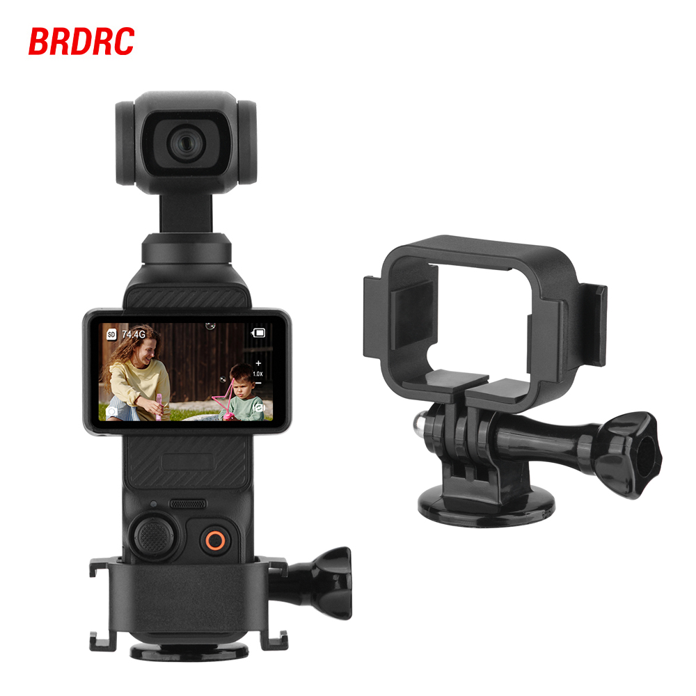 Brdrc ขยายอะแดปเตอร์สําหรับ DJI Osmo Pocket 3 กล้องกิมบอลมือถือพร้อมรองเท้าเย็นคู่ 1/4 "รูสกรูยึดสําหรับกล้องอุปกรณ์ถ่ายภาพ ﻿