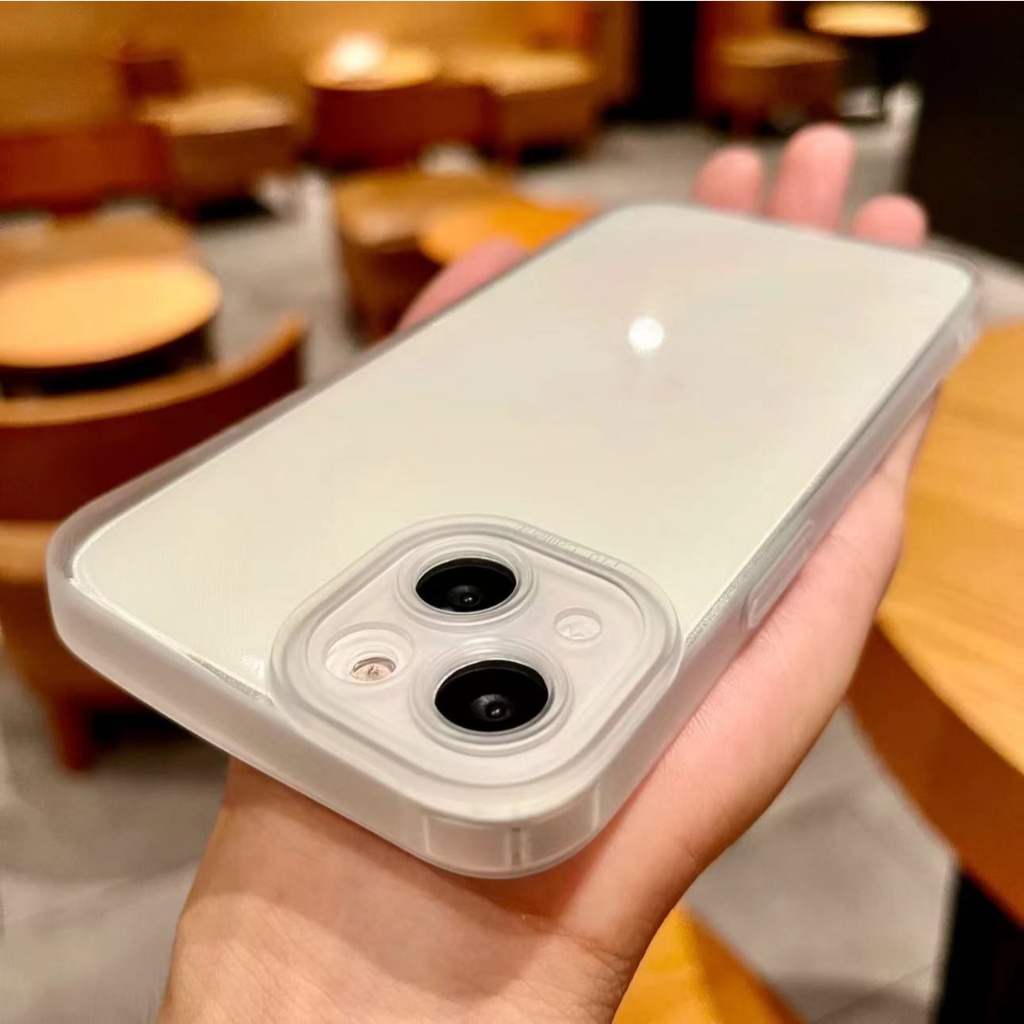เหมาะสําหรับ iPhone 11 12 13 14 15Pro Max IX XSMax XR กล้องเต็มรูปแบบเลนส์กันกระแทกซิลิโคน TPU นุ่มโปร่งใส