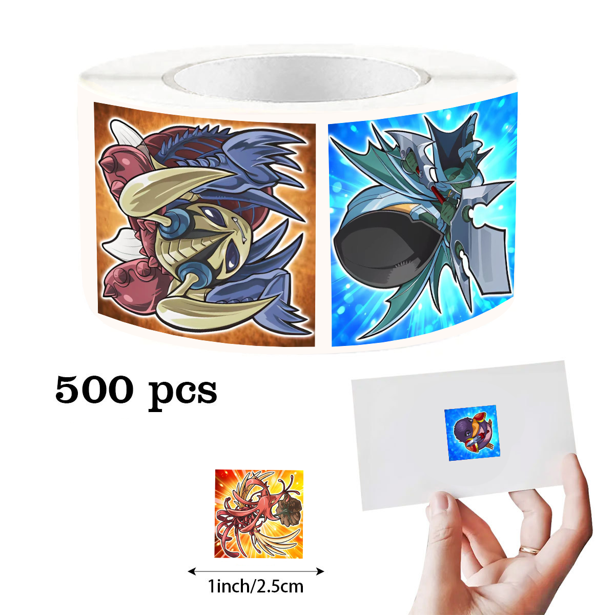 Q-version Game King Monster สติ๊กเกอร์น่ารักทรงกลม 500 ชิ้น ต่อเนื่อง 8 รูปแบบ จะเหมาะสําหรับตกแต่งก