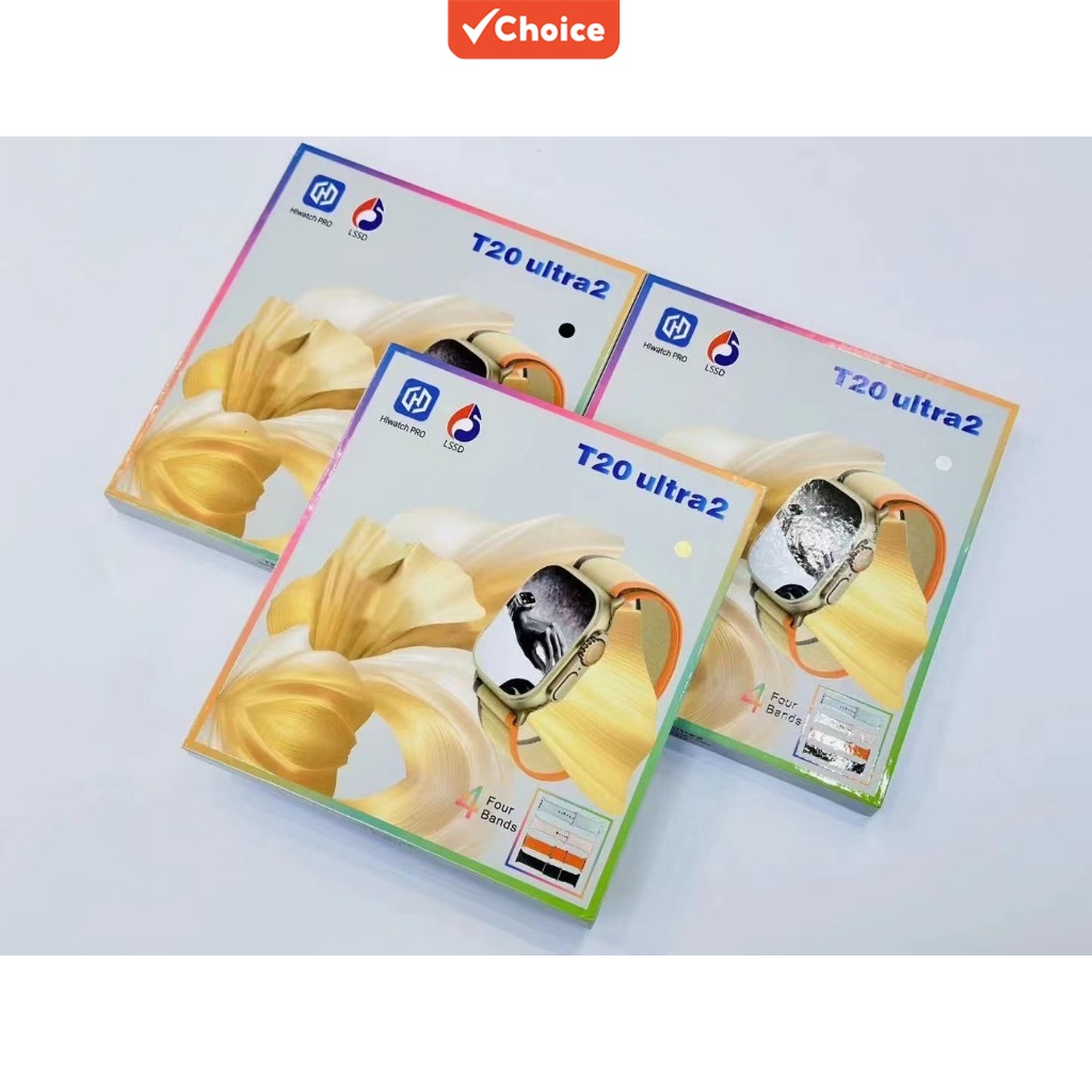 (สายรัด 4 เส้น) สมาร์ทวอทช์รุ่นใหม่ซีรีส์ 9 T20 Ultra 2 ชาร์จไร้สาย PK T800 ปี 2024