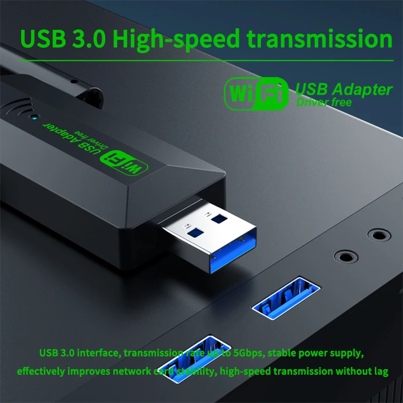 1200mbps USB Wifi อะแดปเตอร์ไดร์เวอร์ฟรี 4 เสาอากาศการ์ดเครือข่าย USB USB 3.0 ไร้สายระยะไกล Dual Band 5GHz สําหรับเดสก์ท็อป PC Window10/11
