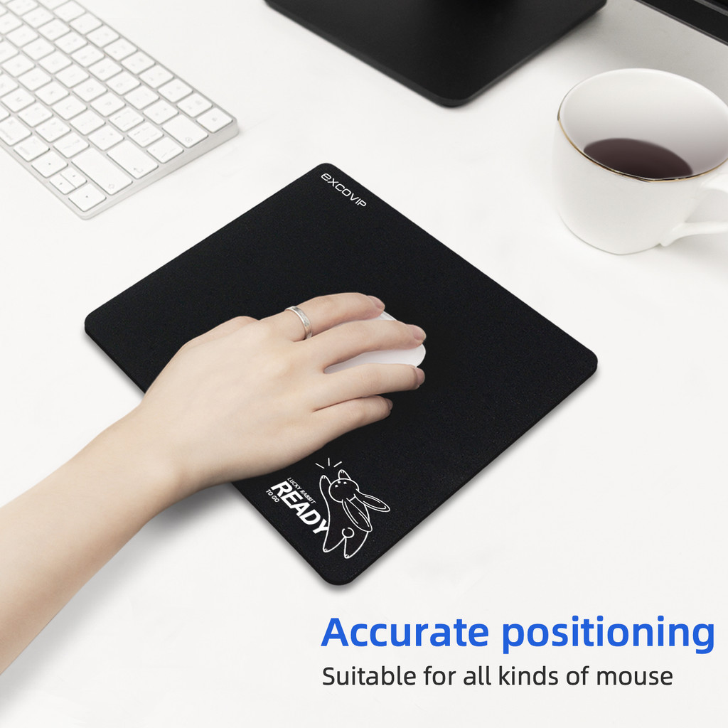 แผ่นรองเมาส์ EXCOVIP Lucky Rabbit สีดํา ยางกันลื่น ล้างทําความสะอาดได้ สะดวกสําหรับแล็ปท็อป สํานักงาน เกมมิ่ง - รูปที่ 3