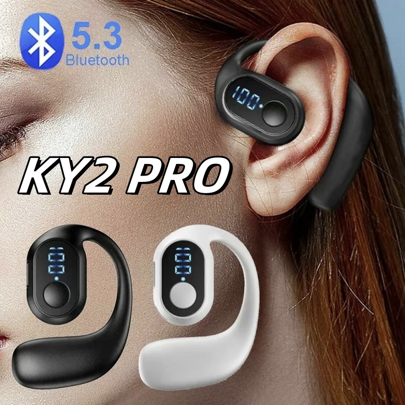 Hot OWS KY2 PRO หูฟังหูเดียวบลูทูธไร้สายหูฟัง True Bass สเตอริโอแบตเตอรี่ความจุขนาดใหญ่พร้อมเวลาเล่น 16H ปุ่มจอแสดงผล Led ควบคุมบนหูธุรกิจ