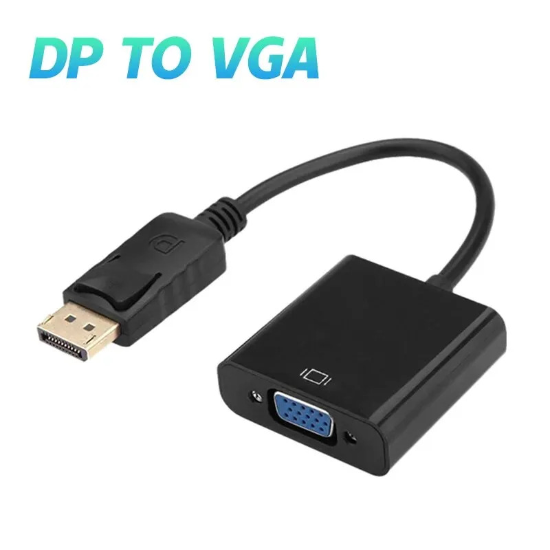 อะแดปเตอร์ DisplayPort เป็น VGA 1080p DP ชายเป็น VGA หญิงสายแปลงสําหรับโปรเจคเตอร์ทีวีคอมพิวเตอร์แล็ปท็อปพีซี