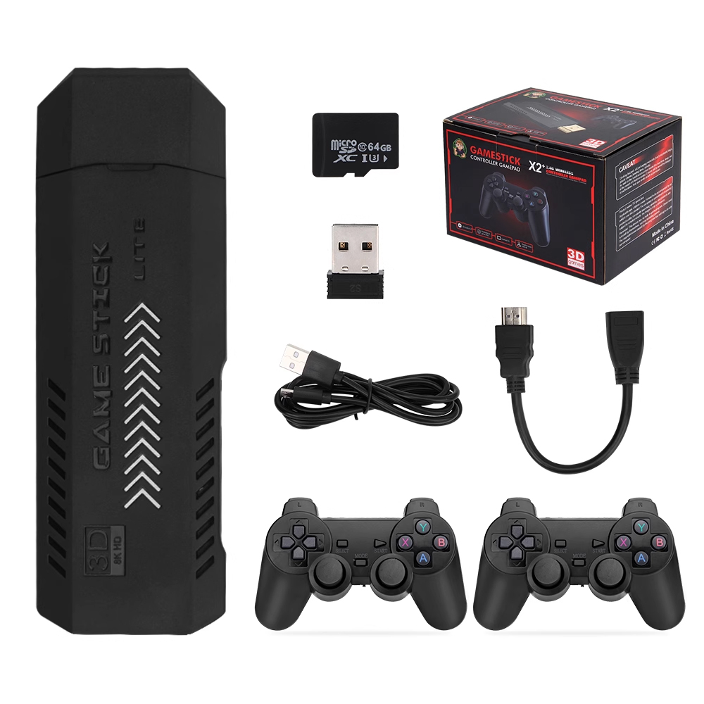 X2 คอนโซลวิดีโอเกม HDMI เกม STICK สําหรับทีวี PC 128GB 40000 + เกมคอนโทรลเลอร์เกมไร้สายสนับสนุน 3D เกมขนาดใหญ่เกมคลาสสิก