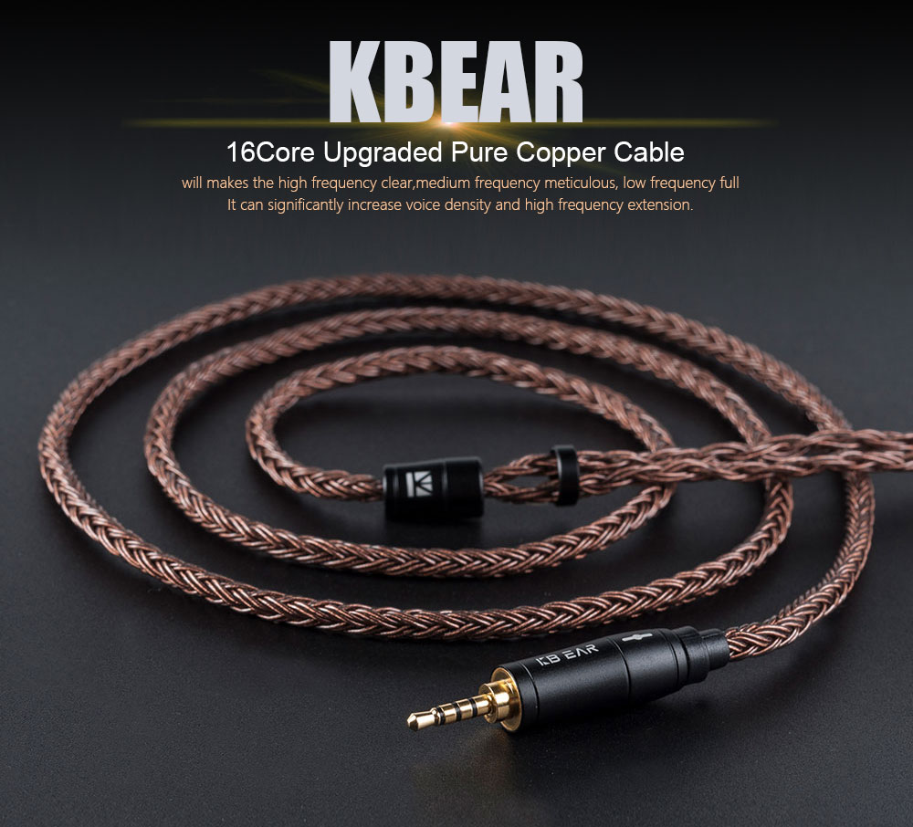 KBEAR สายอัพเกรดหูฟัง 16 แกน สําหรับ Shure SE215 SE535 Tin T2 T3 ทองแดงแท้ MMCX/2-Pin Pro