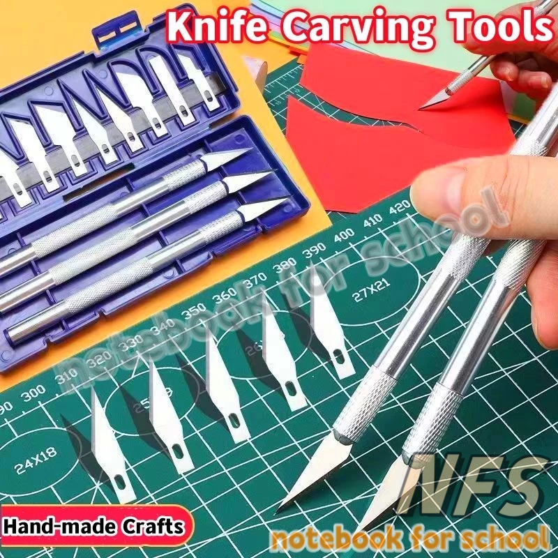 Nfs ที่จับโลหะพร้อมใบมีดมีดแกะสลักเครื่องมืองานฝีมือทํามือ DIY เครื่องมือมือประติมากรรมแกะสลัก