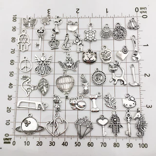 DIY 20/30/50/100 ชิ้นสารพันโลหะ Charm ลูกปัดสําหรับเครื่องประดับ DIY - เหมาะสําหรับสร้อยข้อมือ สร้อยคอ และต่างหูหัตถกรรม!