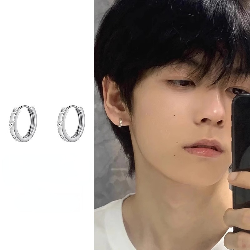 หัวเข็มขัดหูเฉพาะหล่อเกาหลีเรียบง่ายต่างหูผู้ชายและผู้หญิงอเนกประสงค์และส่วนบุคคล