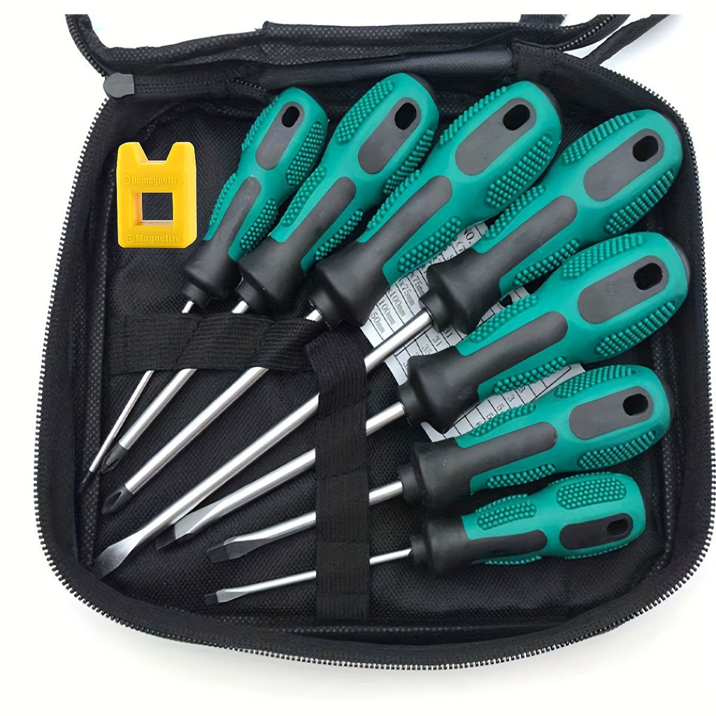 ชุดไขควงแม่เหล็ก Professional Cushion Grip 5 หัวแบนและ 4 เคล็ดลับ Phillips ไขควง ลื่นสำหรับซ่อม Home Improvementme Craft