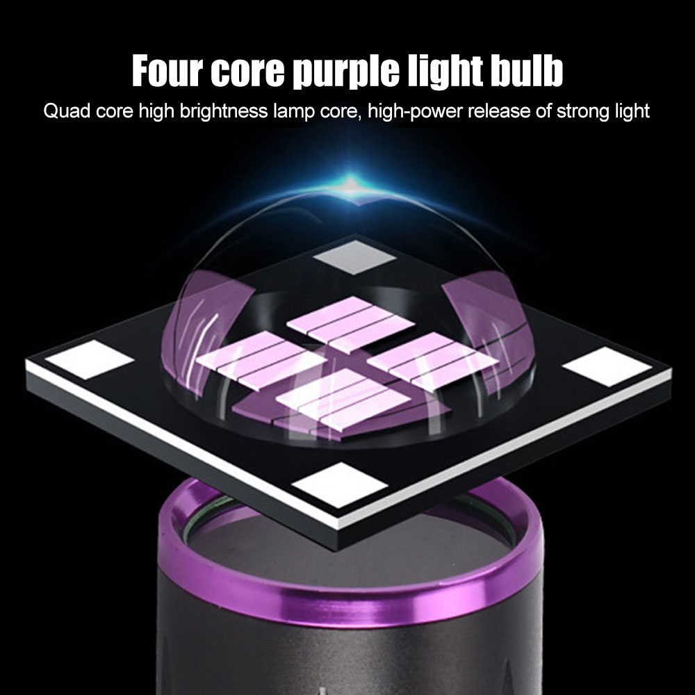 ไฟฉาย LED อัลตร้าไวโอเลต 365NM 30W สว่างพิเศษ พร้อมแบตเตอรี่ 26650 ชาร์จ USB ราคา ถูกที่สุด ดีลบีเคเค แกลเลอรีภาพที่ 2