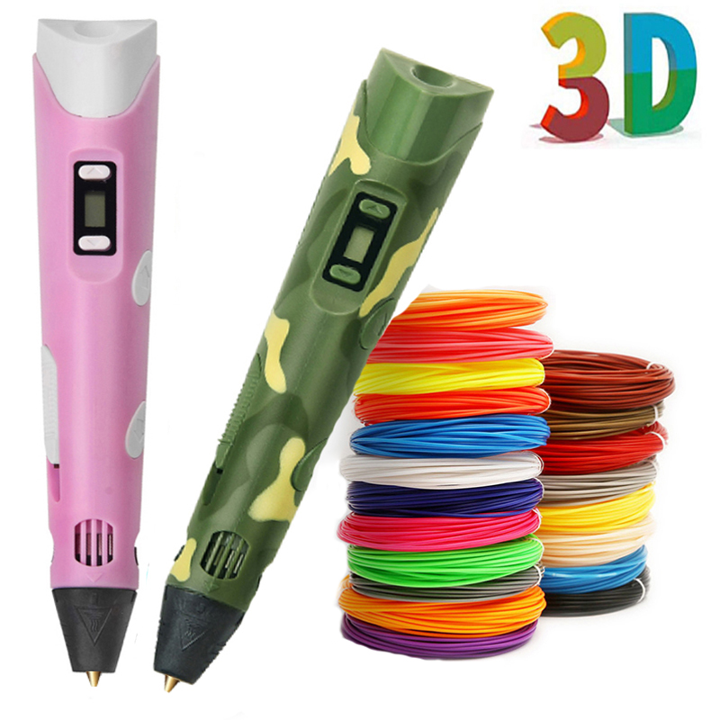 ปากกา 3D 3D DIY พร้อมหน้าจอ LCD เข้ากันได้กับเส้นใย PLA ของเล่นปากกา 3D ที่ปลอดภัยสําหรับเด็กแรกเกิด