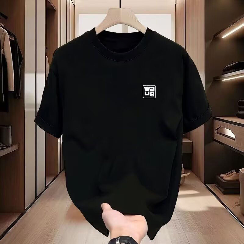 สไตล์ฮ่องกงผ้าไหมน้ําแข็งฤดูร้อนจดหมายพิมพ์แขนสั้นเสื้อยืดผู้ชายผู้หญิงเสื้อผ้าด้านบนเสื้อยืดหลวมครึ่งแขน