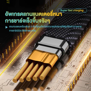 สายชาร์จ 4in1 65W ไนล่อนถัก ชาร์จเร็ว Type-C/iOS สายชาร์จสำหรับ iP หลายหัว