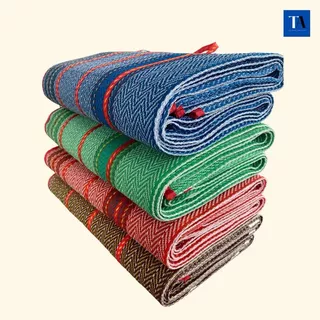 เสื่อพับปิคนิคยางพารา 6 ฟุต (180x195ซม.) นอนสบาย พับเก็บง่าย สีฟ้า