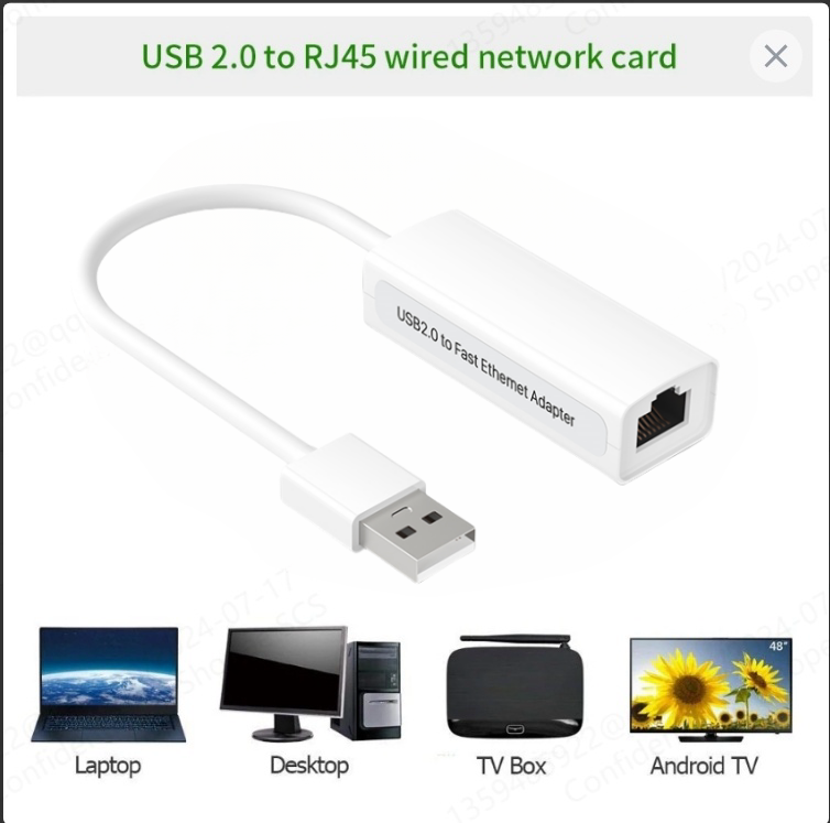 อะแดปเตอร์การ์ดเครือข่ายอีเธอร์เน็ต LAN USB 2.0 เป็น RJ45 10 100Mbps TYPEC สําหรับแล็ปท็อป PC Windows 7 8 10 11