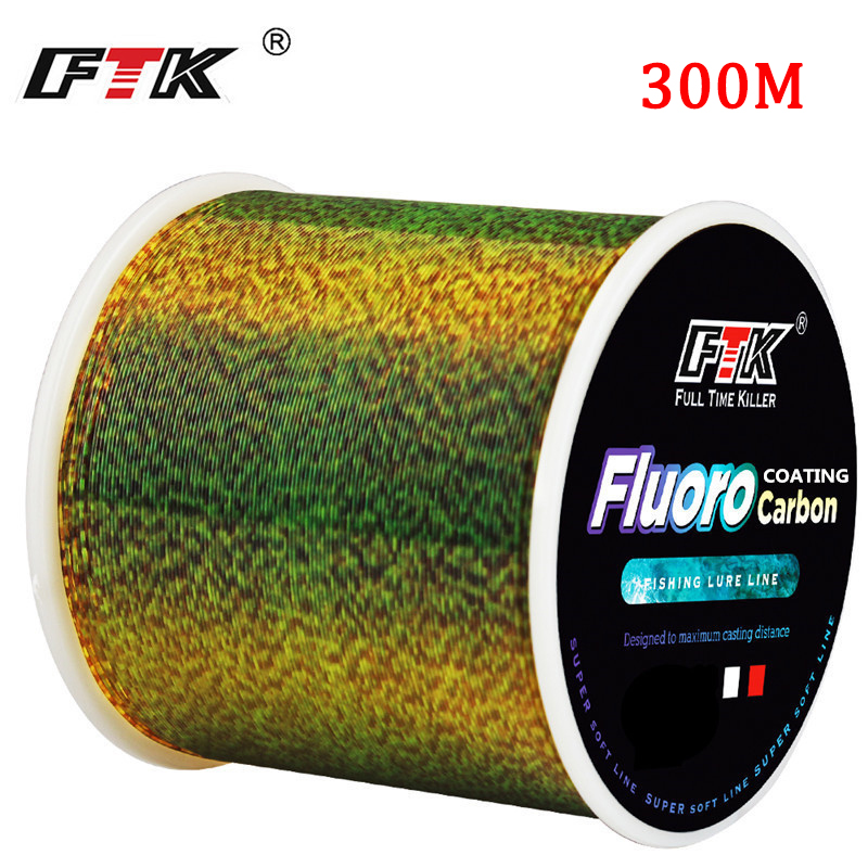 Ftk เส้นใยโมโนฟิลาเมนต์ คาร์บอนไฟเบอร์ เคลือบฟลูออโรคาร์บอน 300 เมตร สําหรับตกปลาคาร์พ