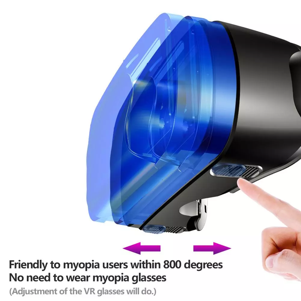 ชุดแว่นตาเสมือนจริง 3D VR ใหม่ล่าสุด สมาร์ทแว่นตาเสมือนจริง สำหรับสมาร์ทโฟน เลนส์พร้อมควบคุมและหูฟัง ขนาด 7 นิ้ว thumbnail 9