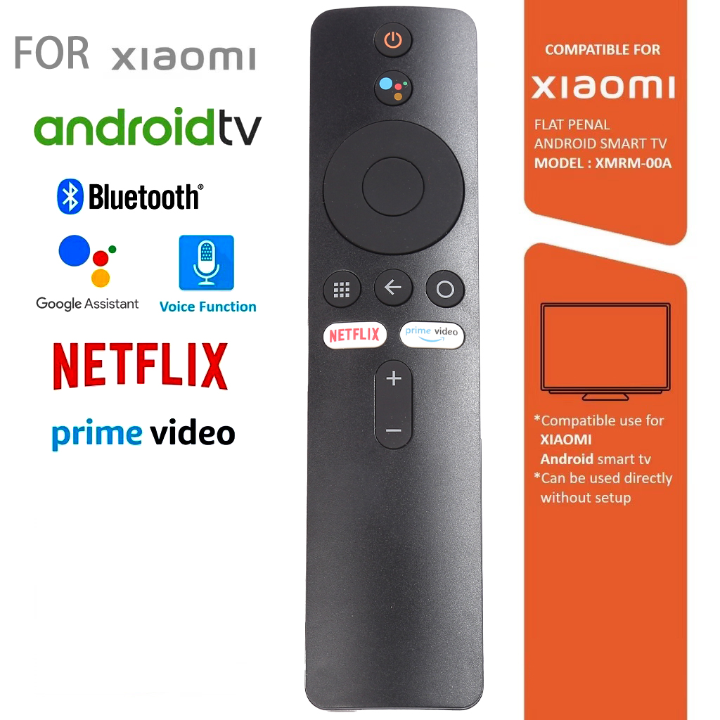 รีโมทเสียงบลูทูธ XMRM-00A สำหรับกล่องทีวี Xiaomi พร้อมปุ่มฟังก์ชัน NETFLIX และ Prime Video