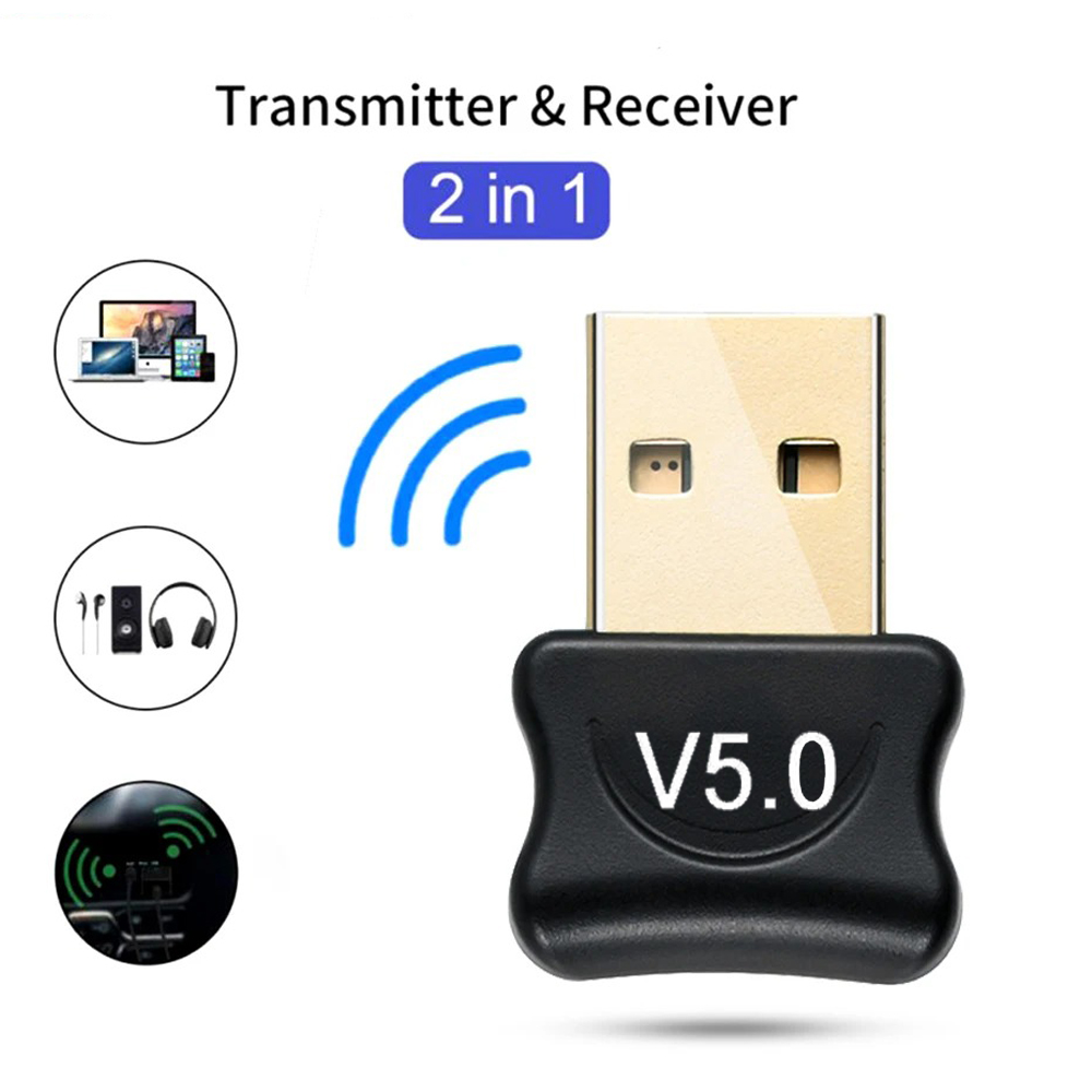 อะแดปเตอร ์ บลูทูธ 5.0 มินิ USB เสาอากาศไร ้ สายอะแดปเตอร ์ เพลงเสียงบลูทูธเครื ่ องส ่ งสัญญาณอะแดปเตอร ์ สําหรับพีซี
