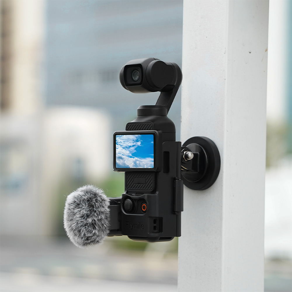 Flymile อะแดปเตอร์ Mount สําหรับ DJI Osmo Pocket 3 กล้อง Gimbal แม่เหล็กขยายวงเล็บป้องกันกรณี Handle Housing Shell QUICK Release อุปกรณ์เสริม