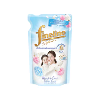 Fineline ไฟน์ไลน์ผลิตภัณฑ์ ปรับผ้านุ่มเข้มข้น สูตรเข้มข้นมายด์แอนด์แคร์ กลิ่นคอตตอน สโนว์ 450 มล.สีฟ้า