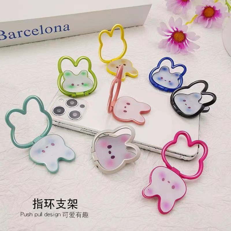 ที่วางกระต่ายการ์ตูนสร้างสรรค์, เคสโทรศัพท์น่ารัก, ที่วางแหวน, ที่วางโทรศัพท์โลหะทั้งหมด, รองรับการติดตั้งด้านหลัง