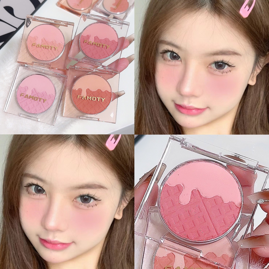 แป้งน้ําผึ้งบนใบหน้าบลัชออนเนื้อครีมน้ําหนักเบาไม่แห้งสดบลัชเชอร์ติดทนนานกันน้ําหวานธรรมชาติเปลือยสีบรรจุ