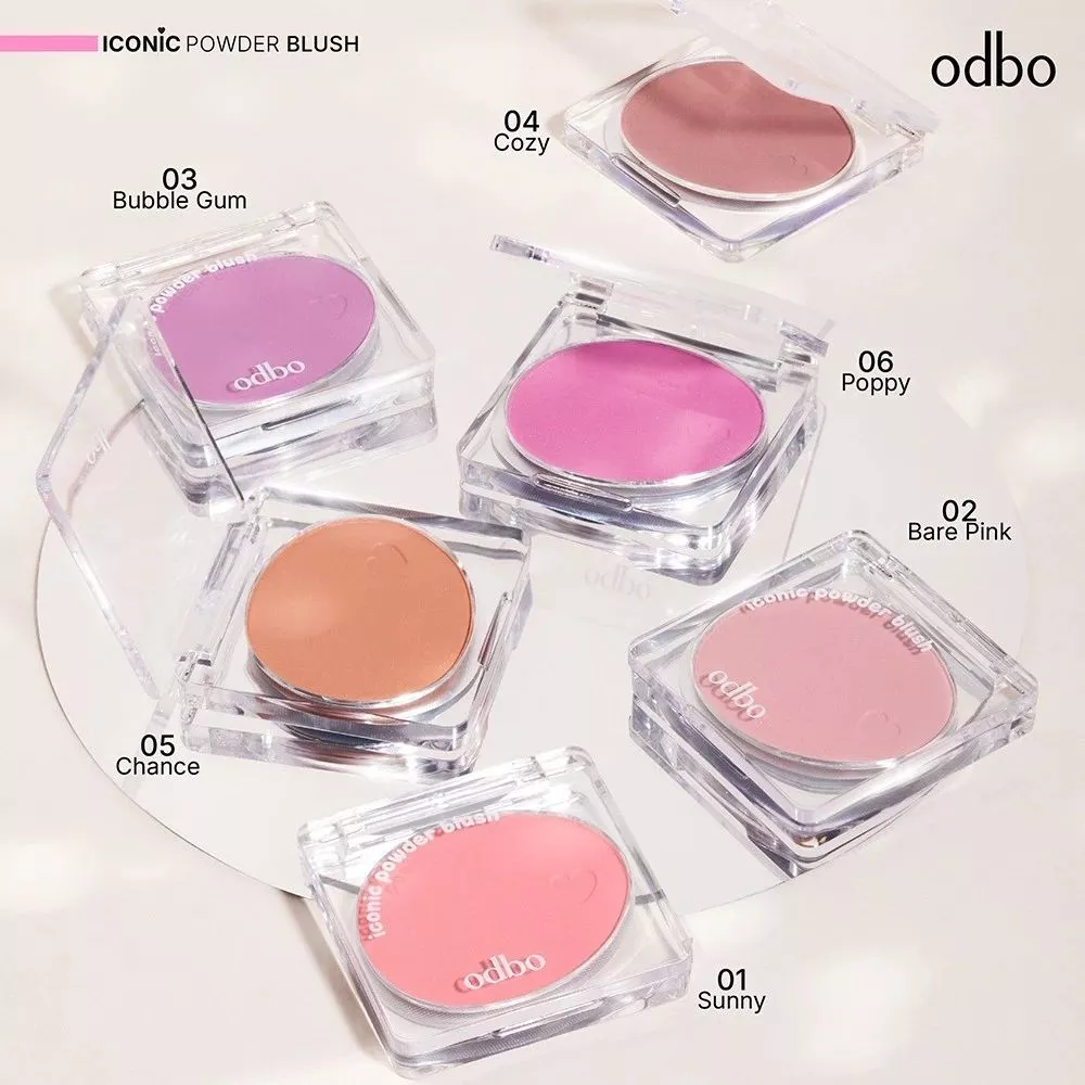 ODBO Iconic Powder Blush 4.2g สีม่วง เนื้อเนียนนุ่ม ติดทนนาน thumbnail 5