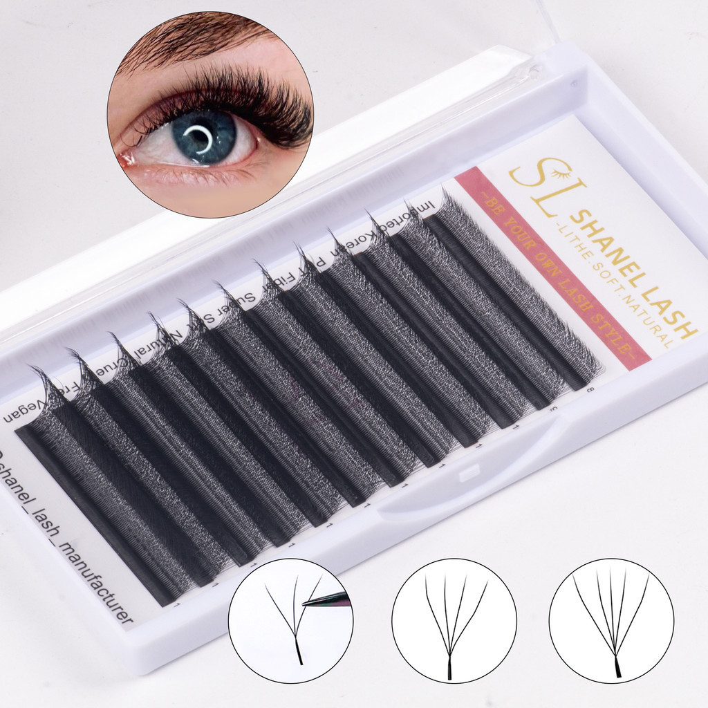 0.07 D Curl YY 3DW 4DW 5DW รูปร่าง Cilios เคล็ดลับคู่ YY Lash Extensions W3D W4D W5D Clover ขนตาปลอม Matte สีดําทอมือ Premium Soft Light ขนตาธรรมชาติ Extension