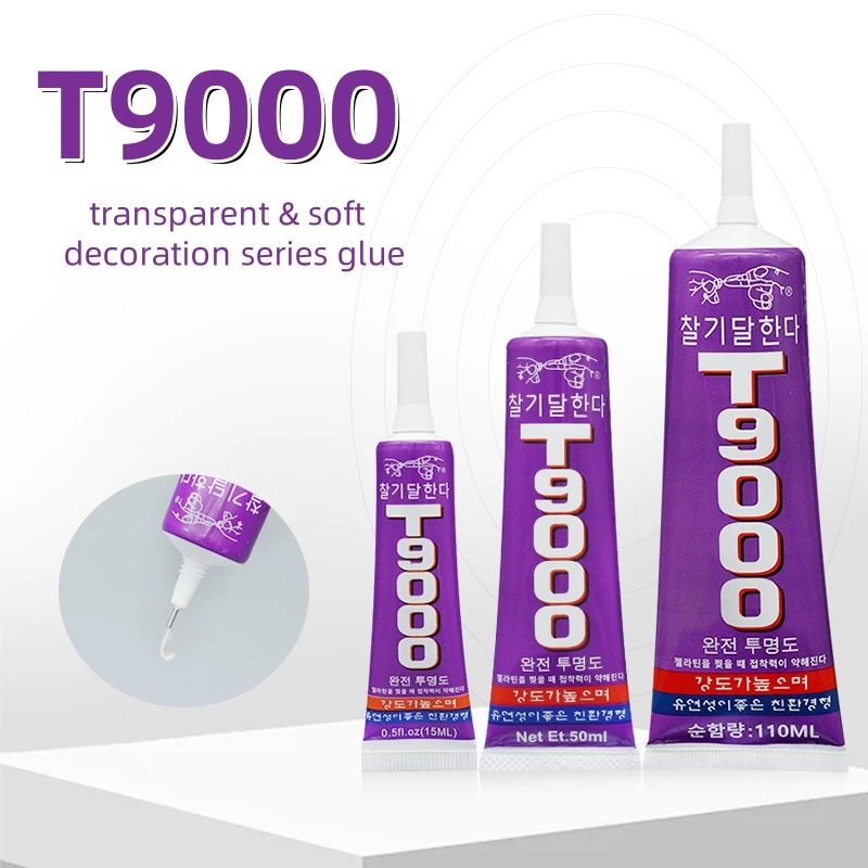 กาวติดโทรศัพท์มือถือ ซุปเปอร์กลู T9000 เกาหลี กาวพิเศษสําหรับอิเล็กทรอนิกส์ ผลิตภัณฑ์กล้องบํารุงรักษา 15/50/110 มล. กาวใส