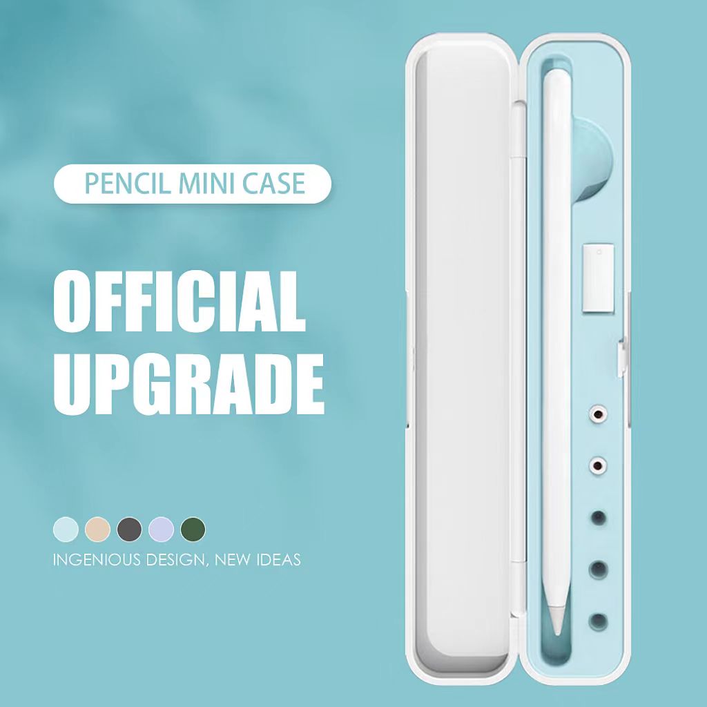 สําหรับ Apple Pencil Case สําหรับ 1st/2nd Gen - กระเป๋ายางยืดแบบพกพากันกระแทกและกล่องเก็บของพลาสติกแข็ง