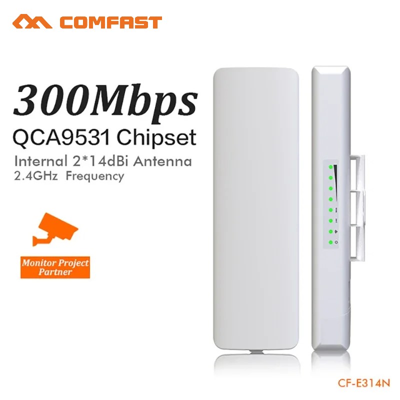 Comfast Outdoor WIFI Bridge 3-5KM การตรวจสอบเครือข่ายระยะไกล CPE ปลายลูกค้ารับ WIFI Signal Extender Transmission CF-E314N