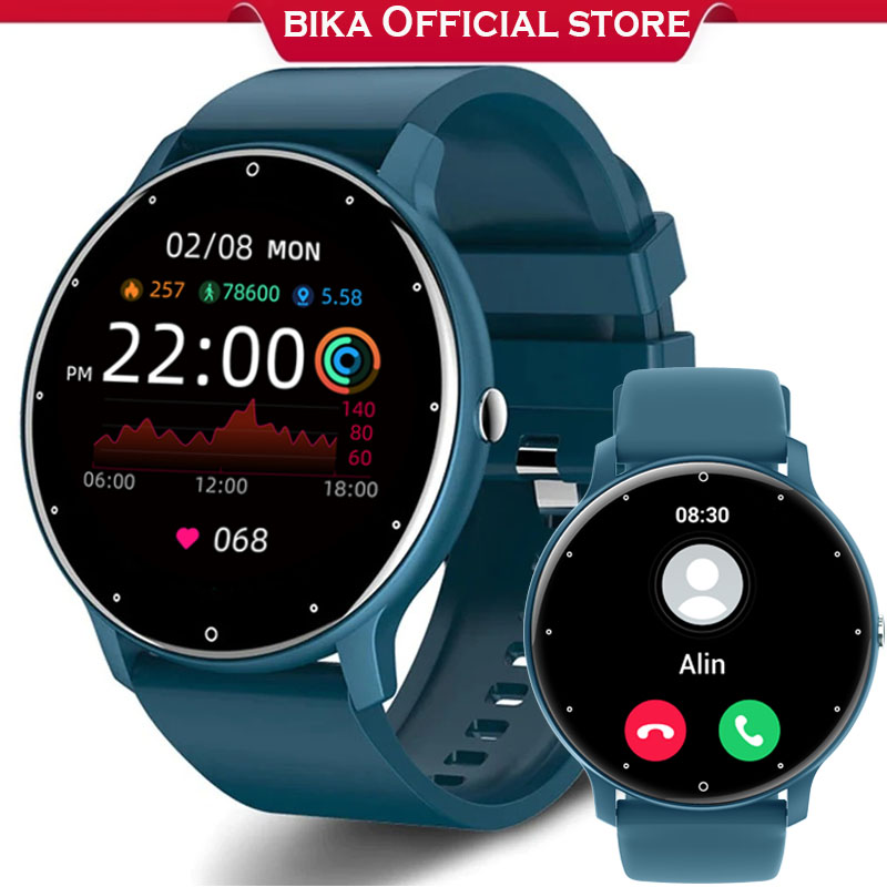 Bika สมาร์ทวอท์ชสําหรับผู้ชายผู้หญิง (Answer/Make Calls) 1.28" HD Fitness Tracker นาฬิกา 30 โหมดกีฬา Heart Rate/SpO2/Sleep Monitor IP68 กันน้ําสําหรับ iPhone Android